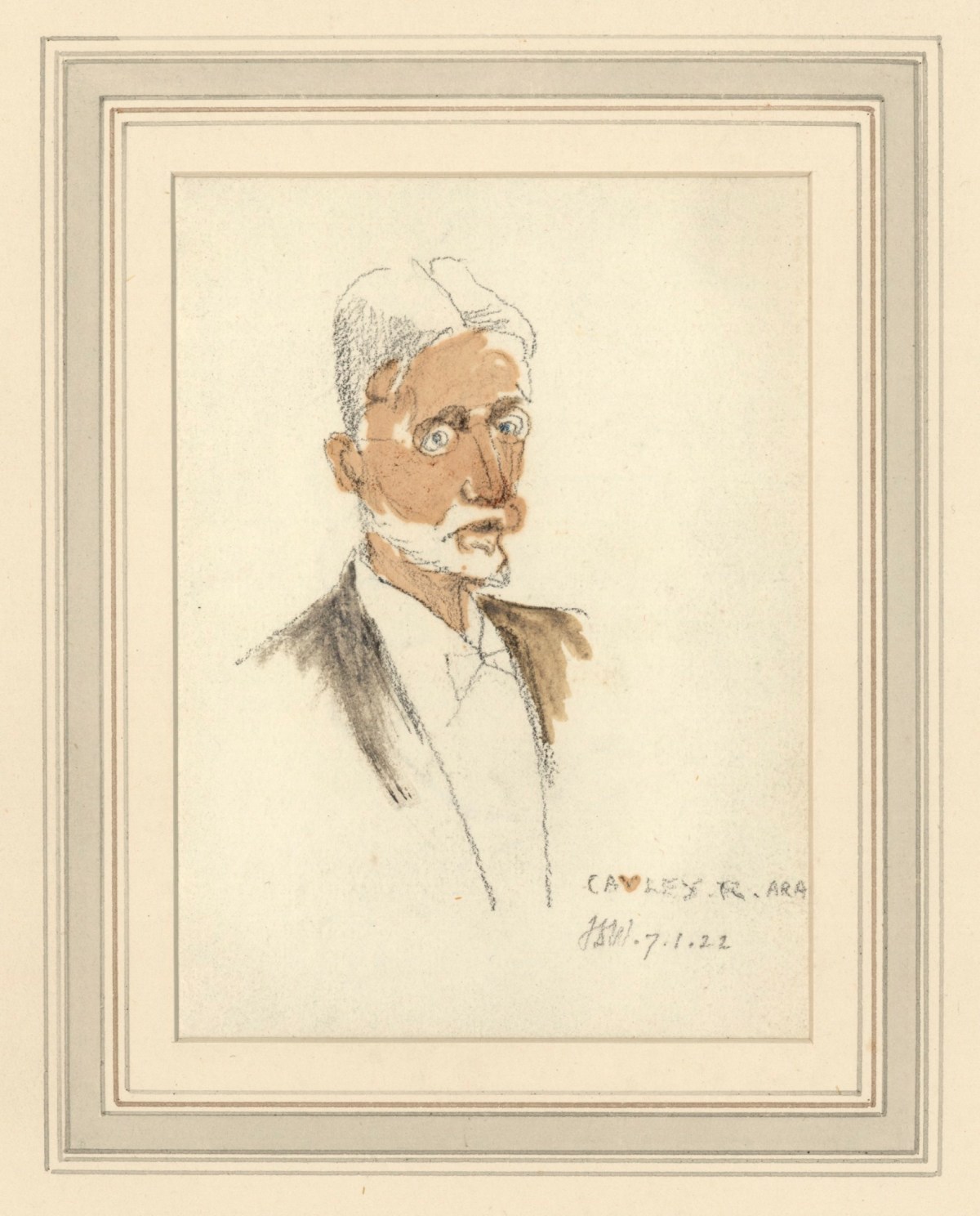 Francis Derwent Wood RA, Caricature of Cayley Robinson, A. R.A.