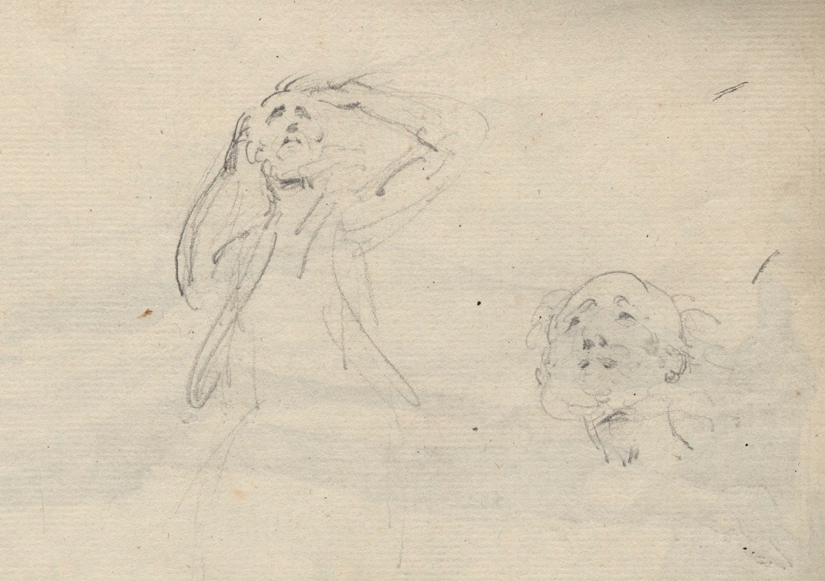 Unknown artist, Leaf from a sketchbook