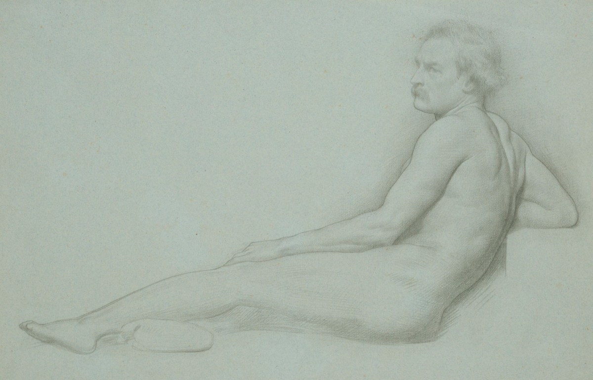 Lord Leighton PRA, A half-reclining male nude