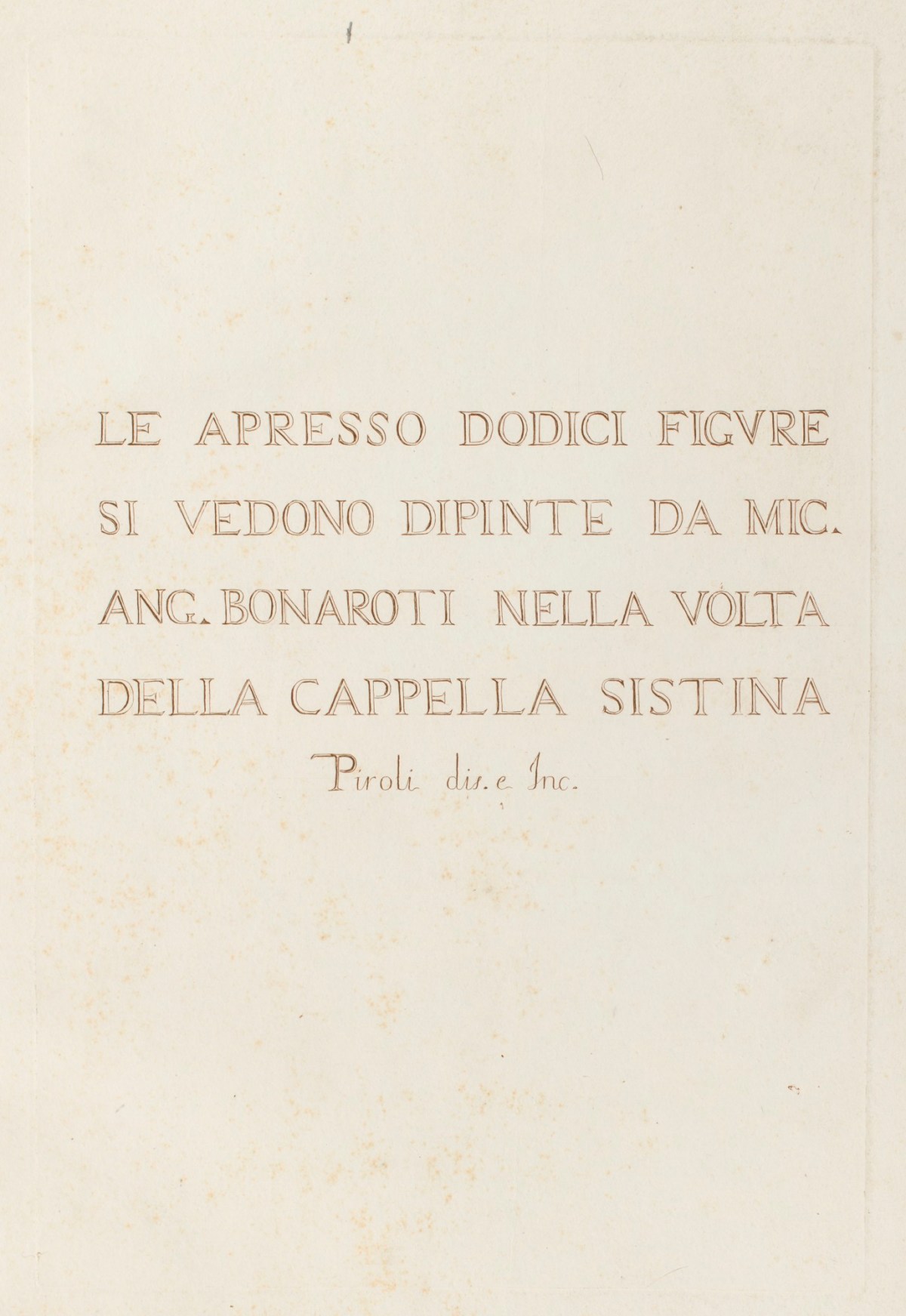 Tommaso Piroli, Title-page