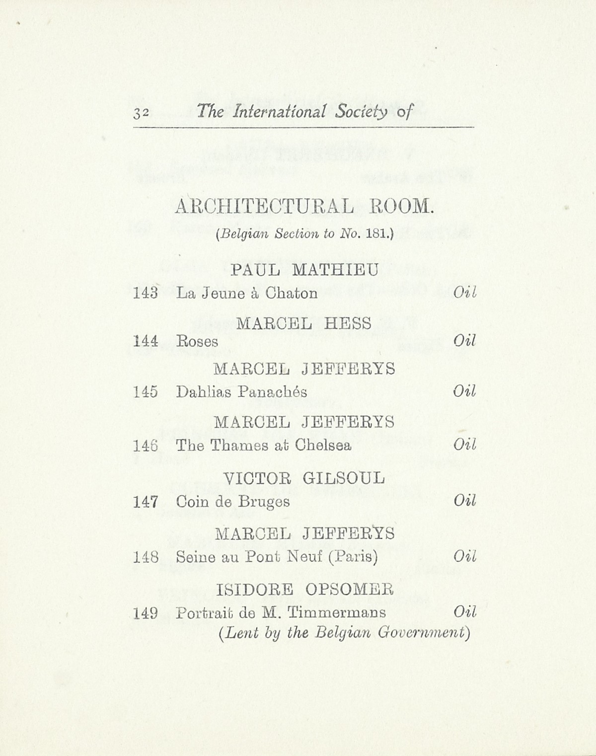 1925 International Society of Sculptors, Painters & Gravers 29th