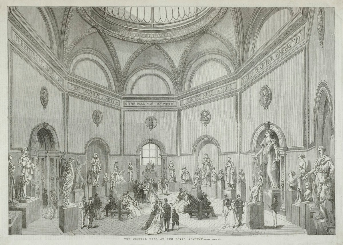 Unidentified wood-engraver, The Central Hall of the Royal Academy