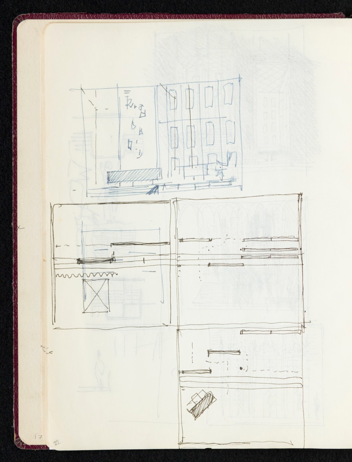 Sir Hugh Casson PRA, Sketchbook with designs and notes