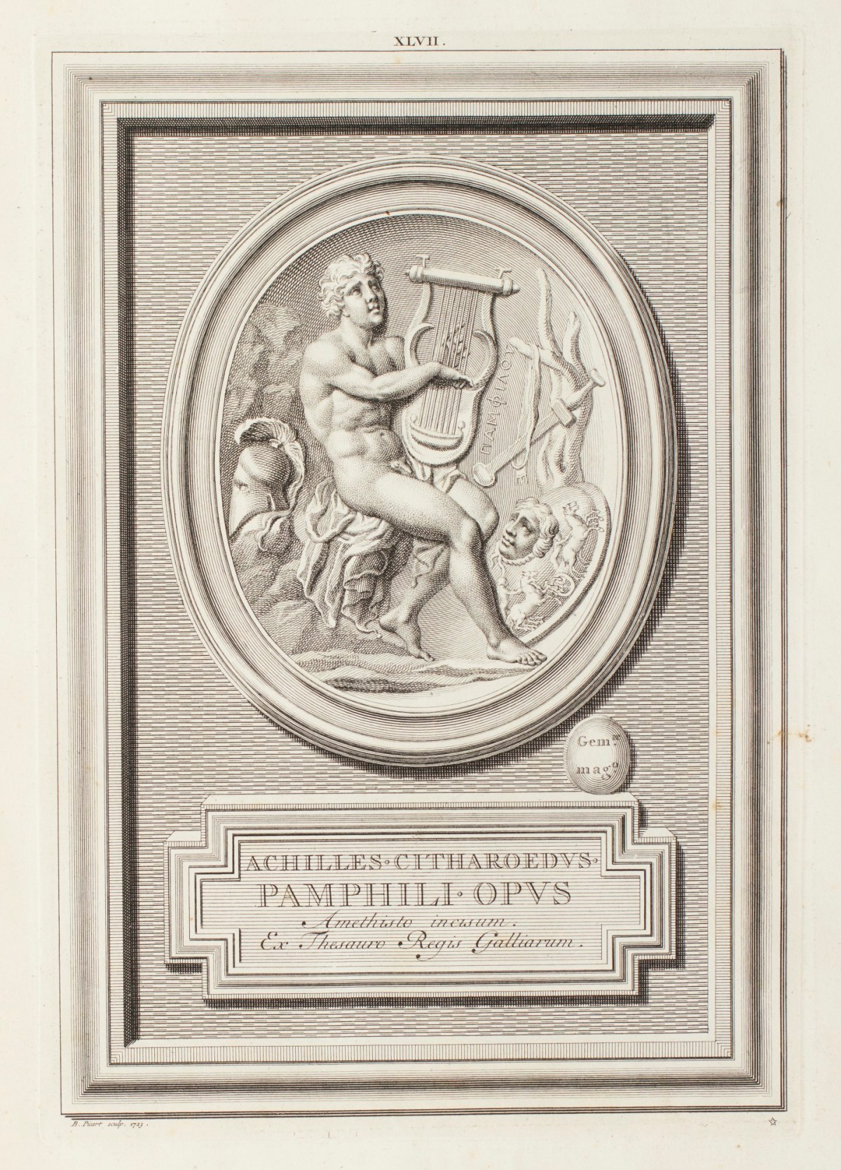 Bernard Picart, Achilles Citharede (Achilles playing the lyre)