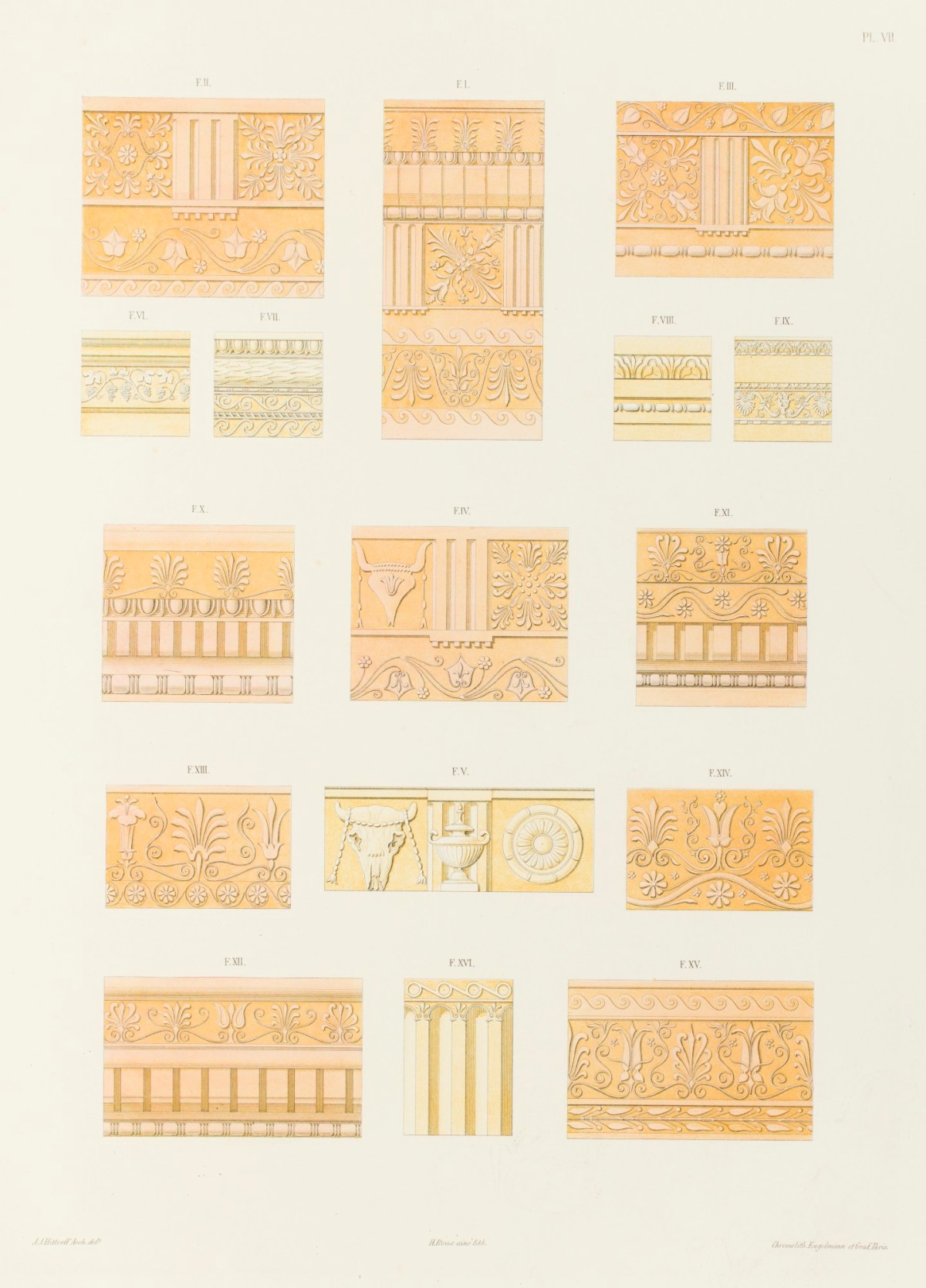 Jakob Ignaz Hittorff, Fragments de vases en terre cuite, et de monuments en marbre et en pierre