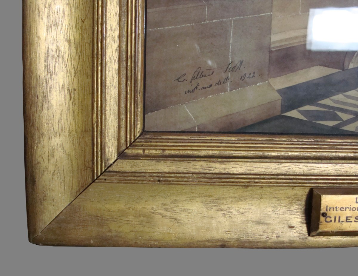 Unknown, Frame for Sir Giles Gilbert Scott' RA 'Design for the Cathedral Church of Christ, Liverpool: interior perspective of east end from the south aisle'