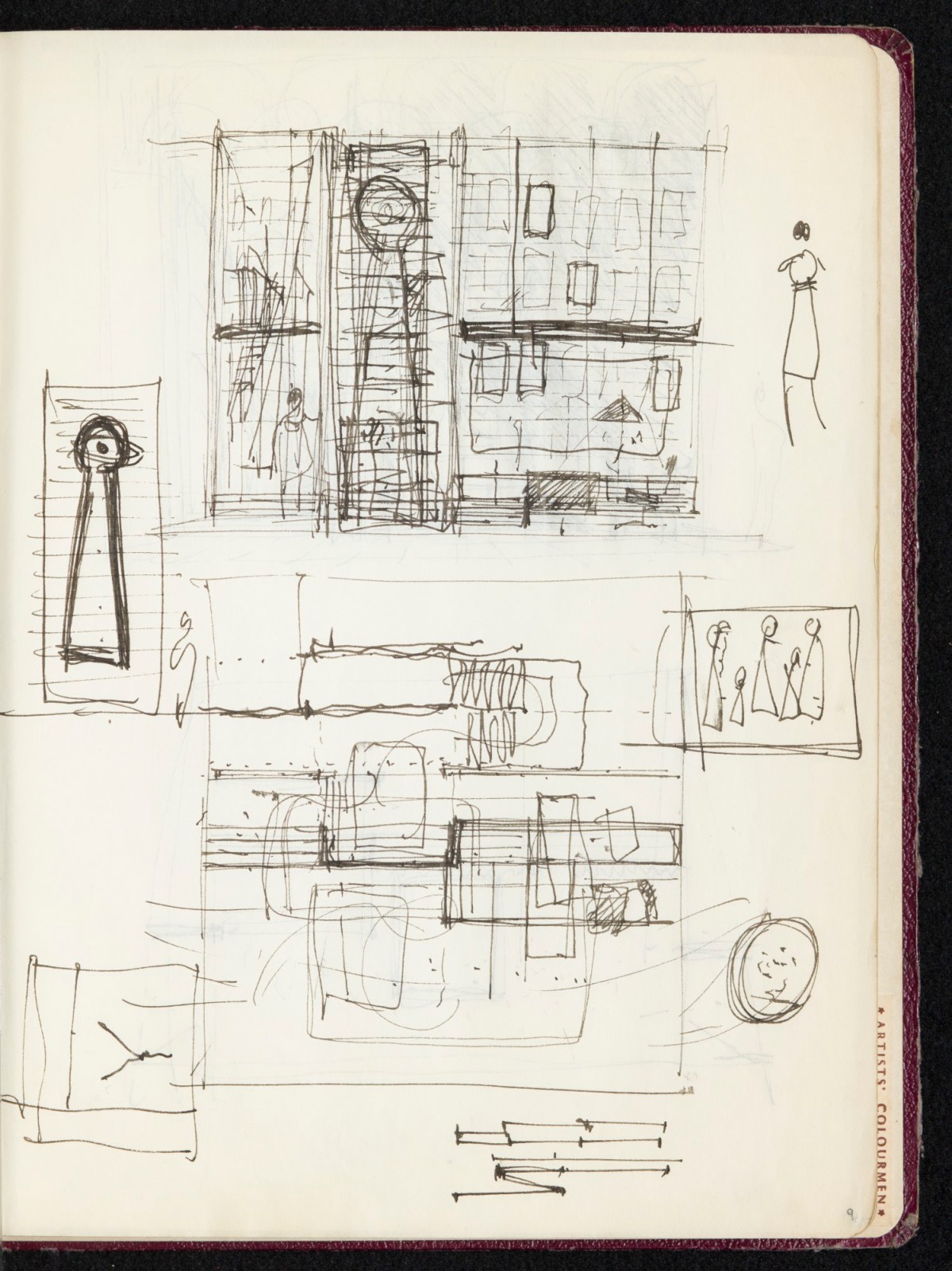Sir Hugh Casson PRA, Sketchbook with designs and notes