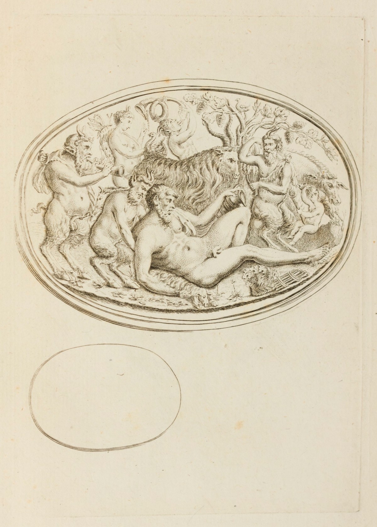 Claude Du Bosc, Drunken Silenus with goat and satyrs