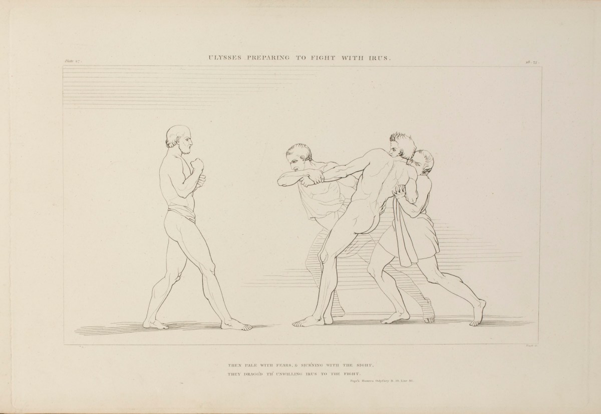 John Flaxman RA, Ulysses Preparing to Fight with Irus
