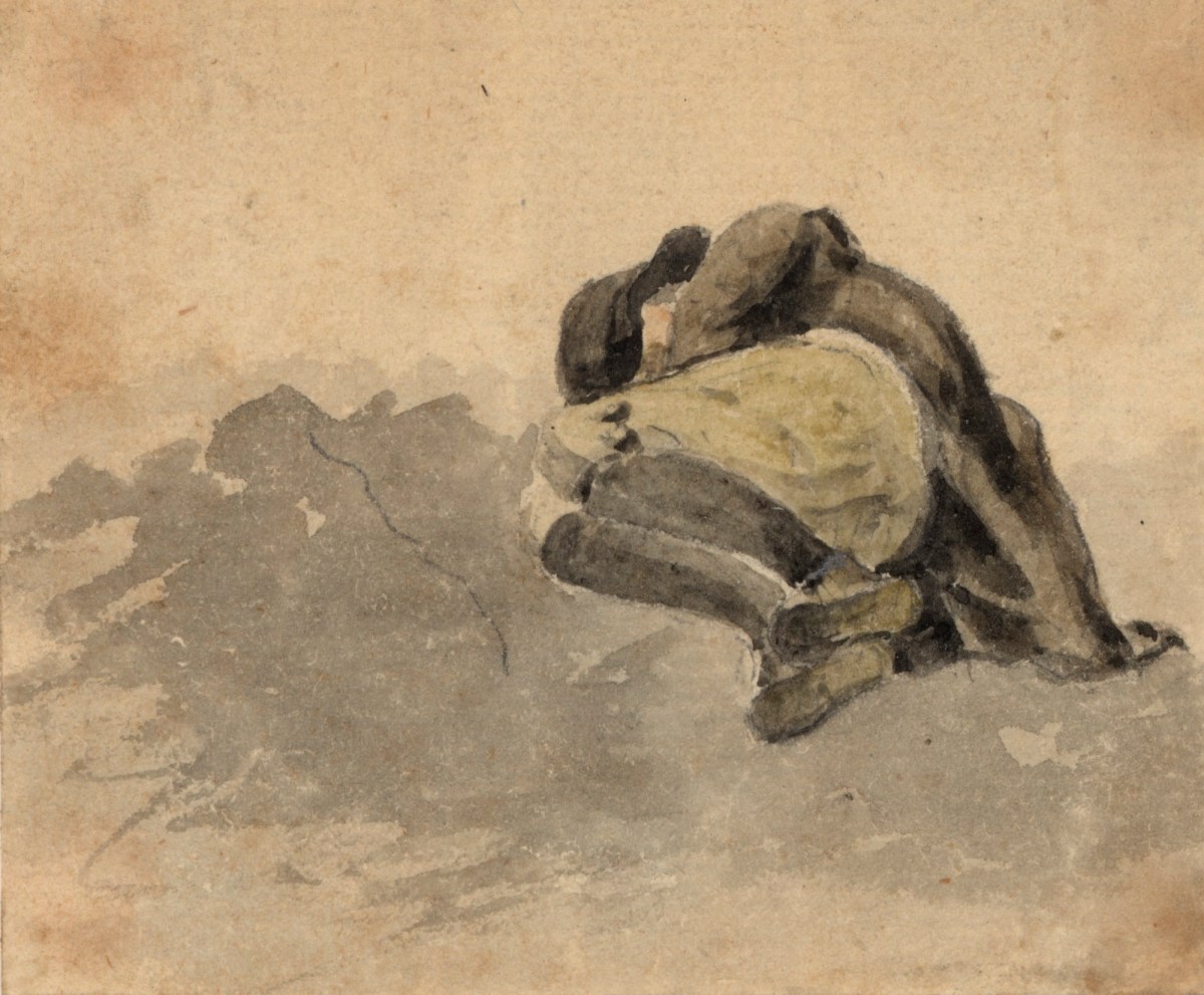 Thomas Gainsborough RA, Small male figure lying down