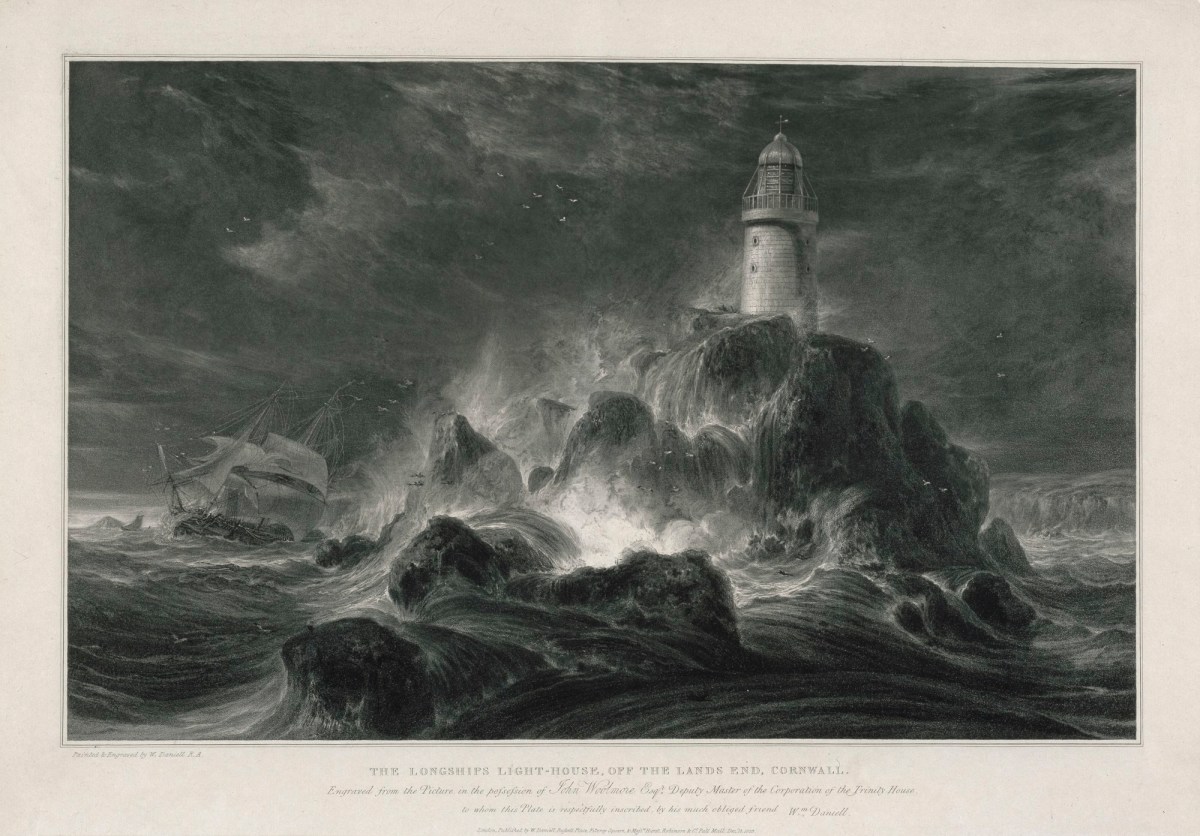 William Daniell RA, The Longships Lighthouse off Land's End, Cornwall