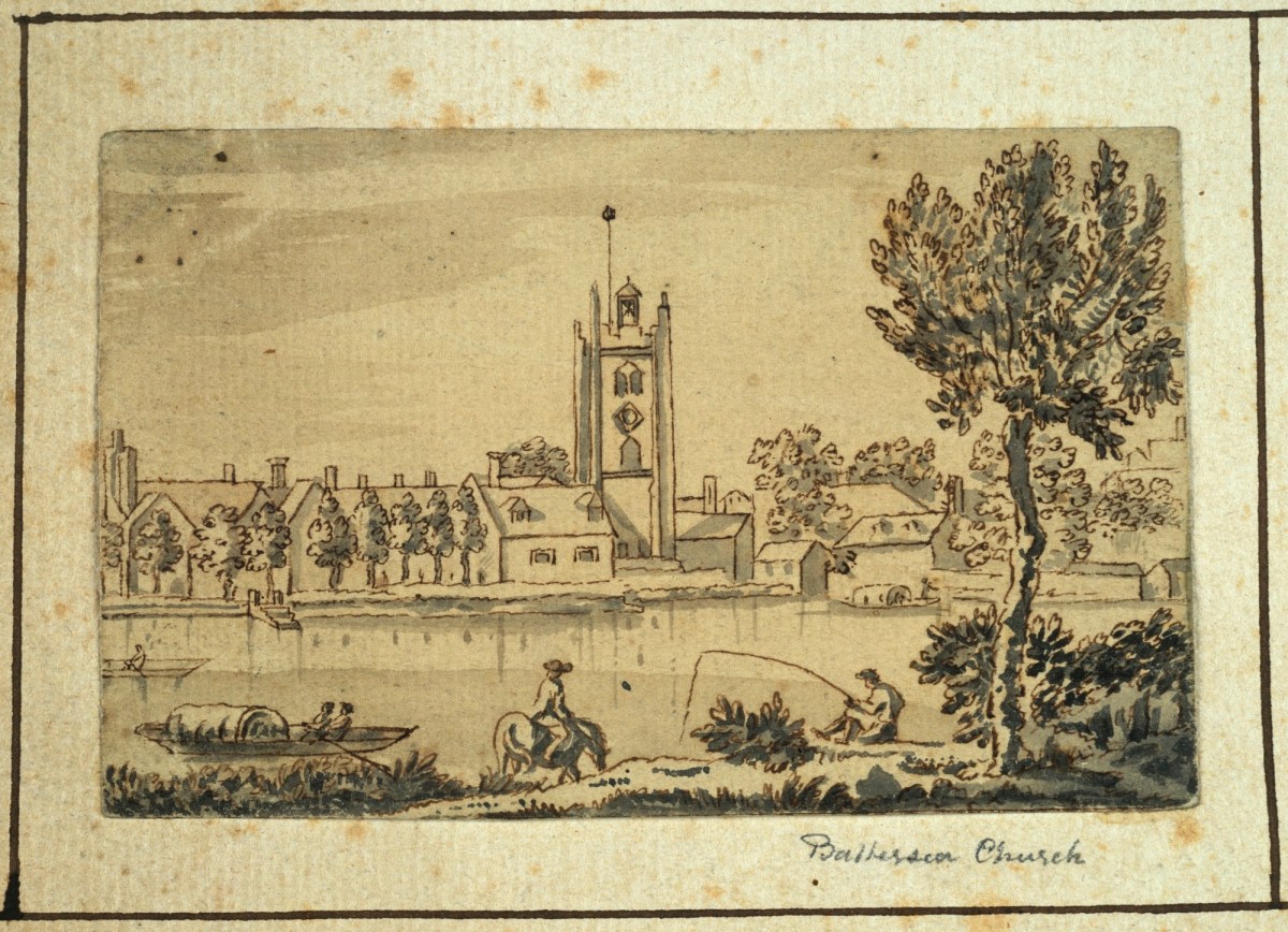 Jean Baptiste Claude Chatelain, North View of Old St. Mary's Church, Battersea