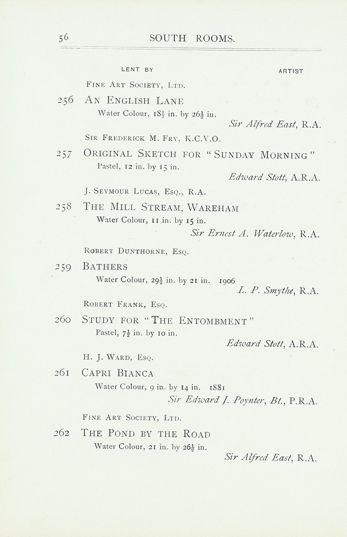 Page 58 of 1922 - Exhibition of Works by recently deceased Members of the Royal Academy