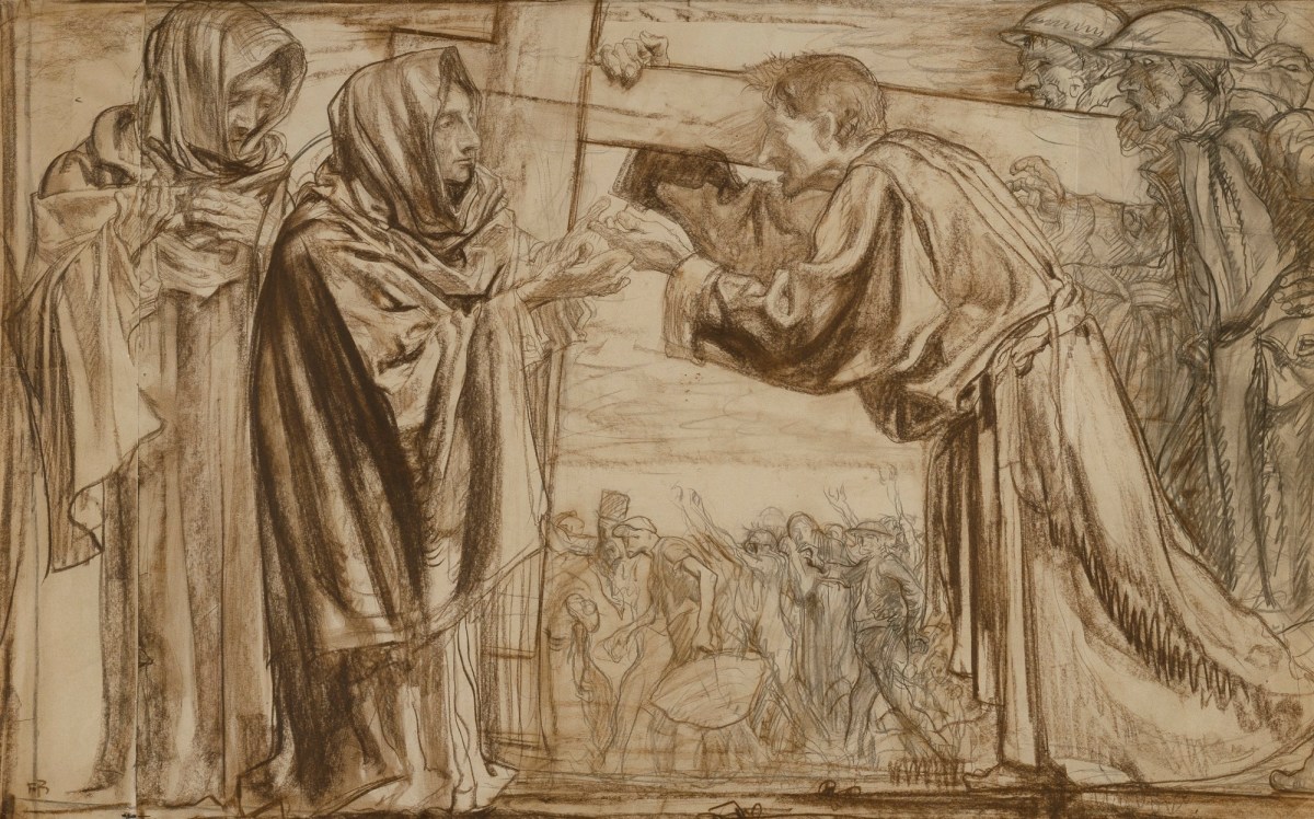 Sir Frank Brangwyn RA, Drawing for a Station of the Cross - Jesus meets his Mother
