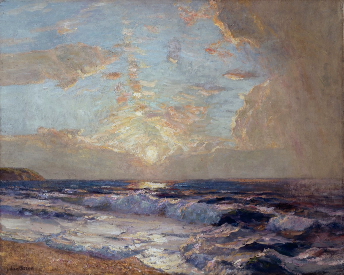 Julius Olsson RA, Sunset: Cornish Coast