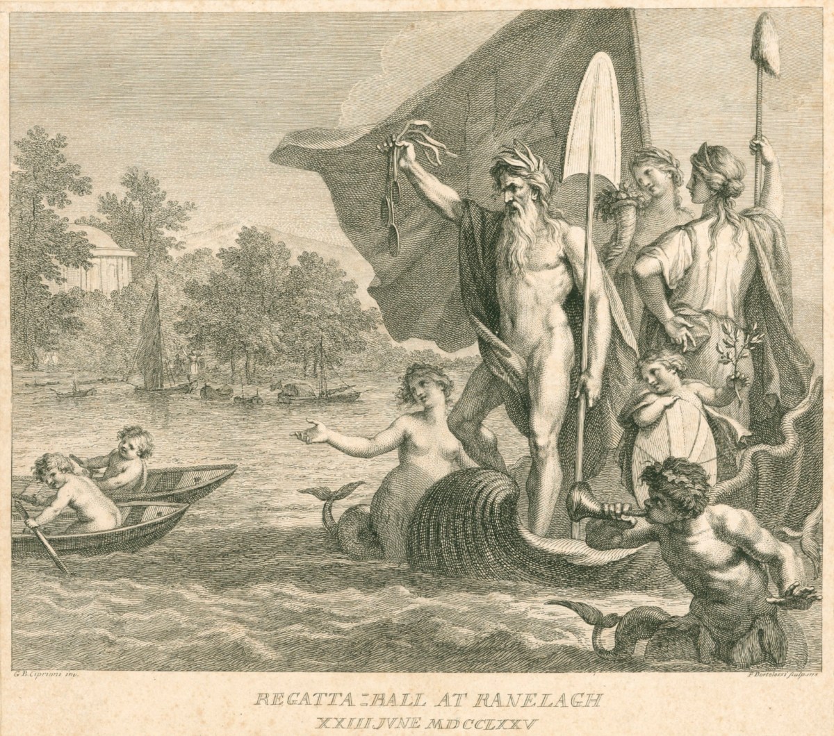Francesco Bartolozzi RA, Ticket for a Regatta Ball at Ranelagh Gardens, 23 June 1775