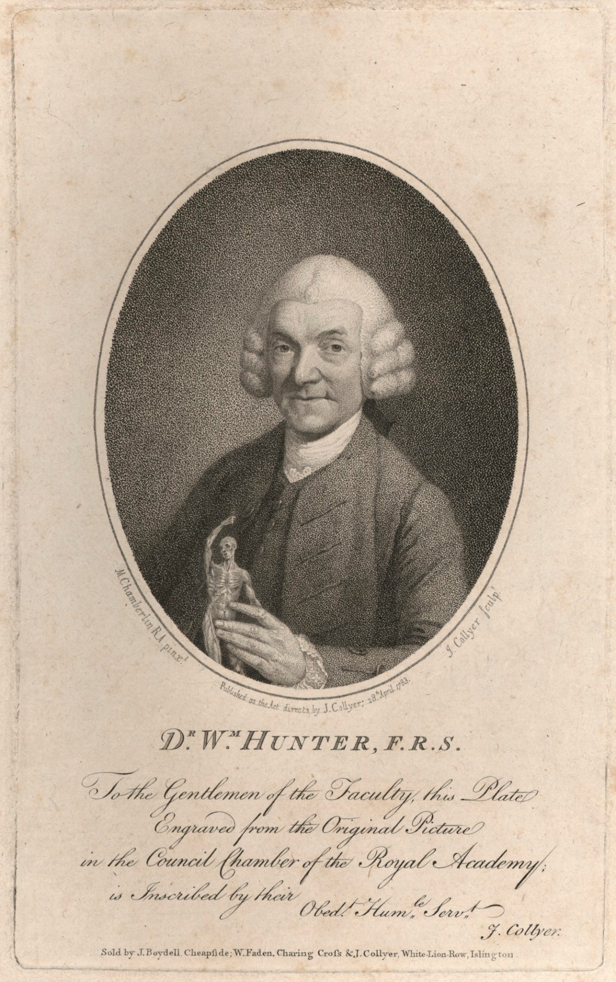 Mason Chamberlin RA, Portrait of Dr William Hunter