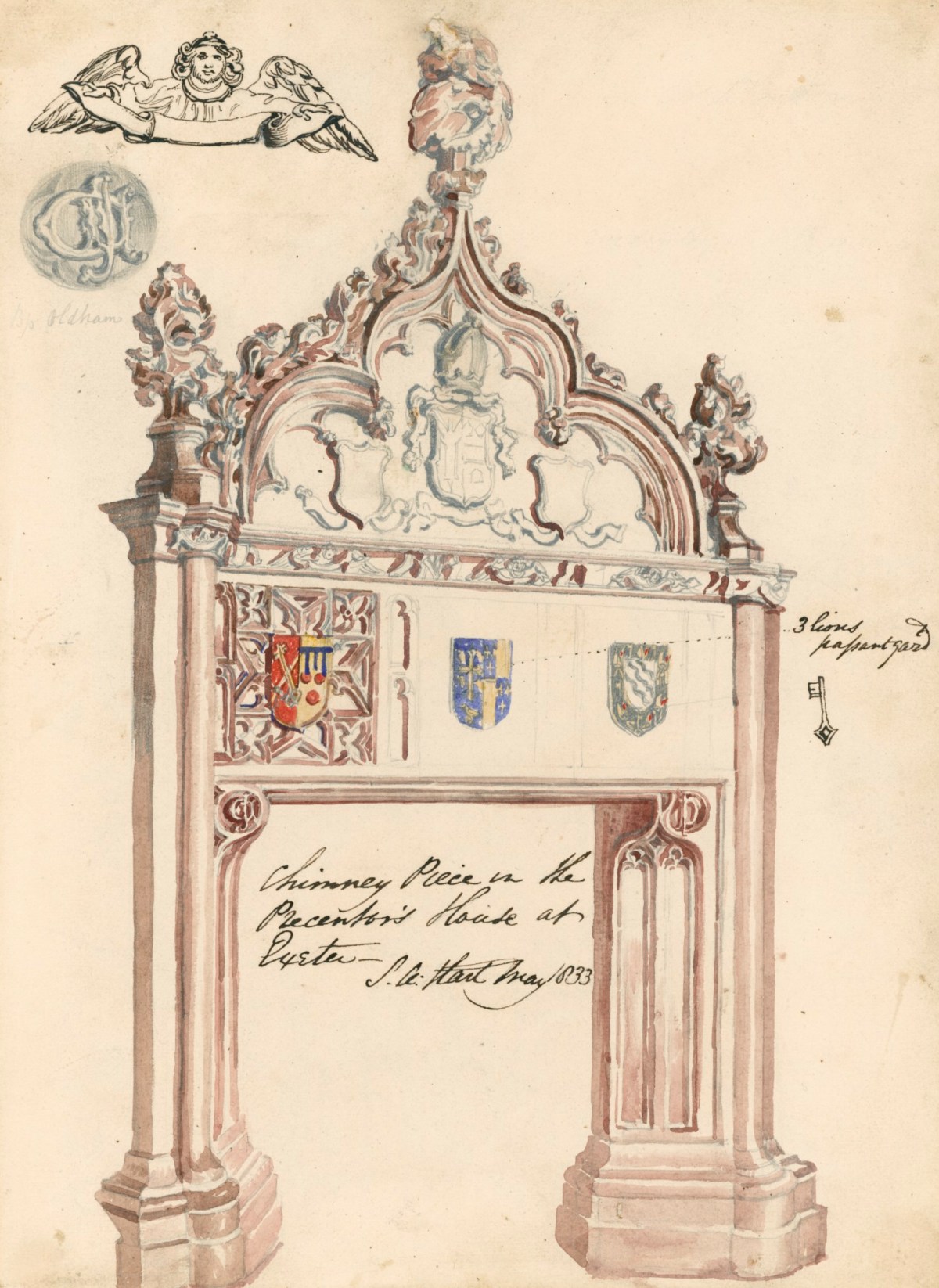 Solomon Alexander Hart RA, Chimney Piece at the Precentor's House at Exeter