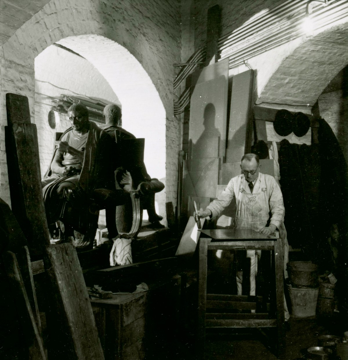 Russell Westwood, A carpenter at work in the vaults of Burlington House.