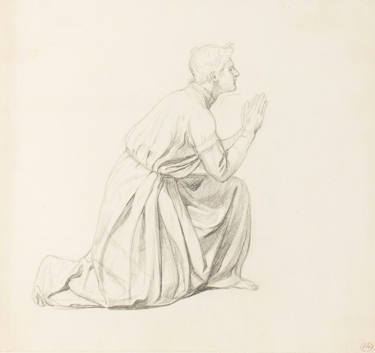 Henry Hugh Armstead RA, Study of a kneeling male figure for the cornice of the Westminster Abbey reredos