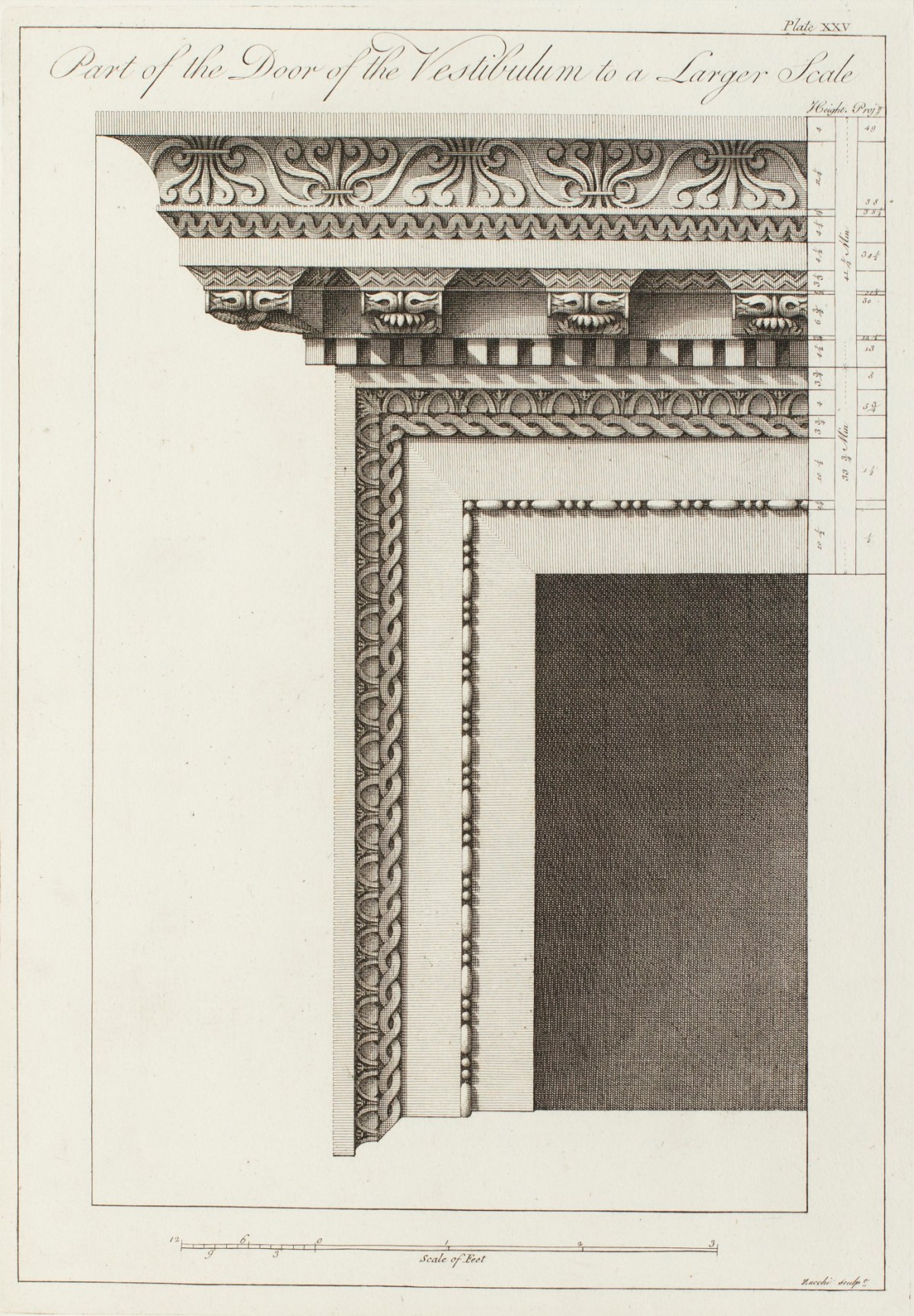 Charles-Louis Clérisseau, Part of the door to the vestibule of the Diocletian palace, Split