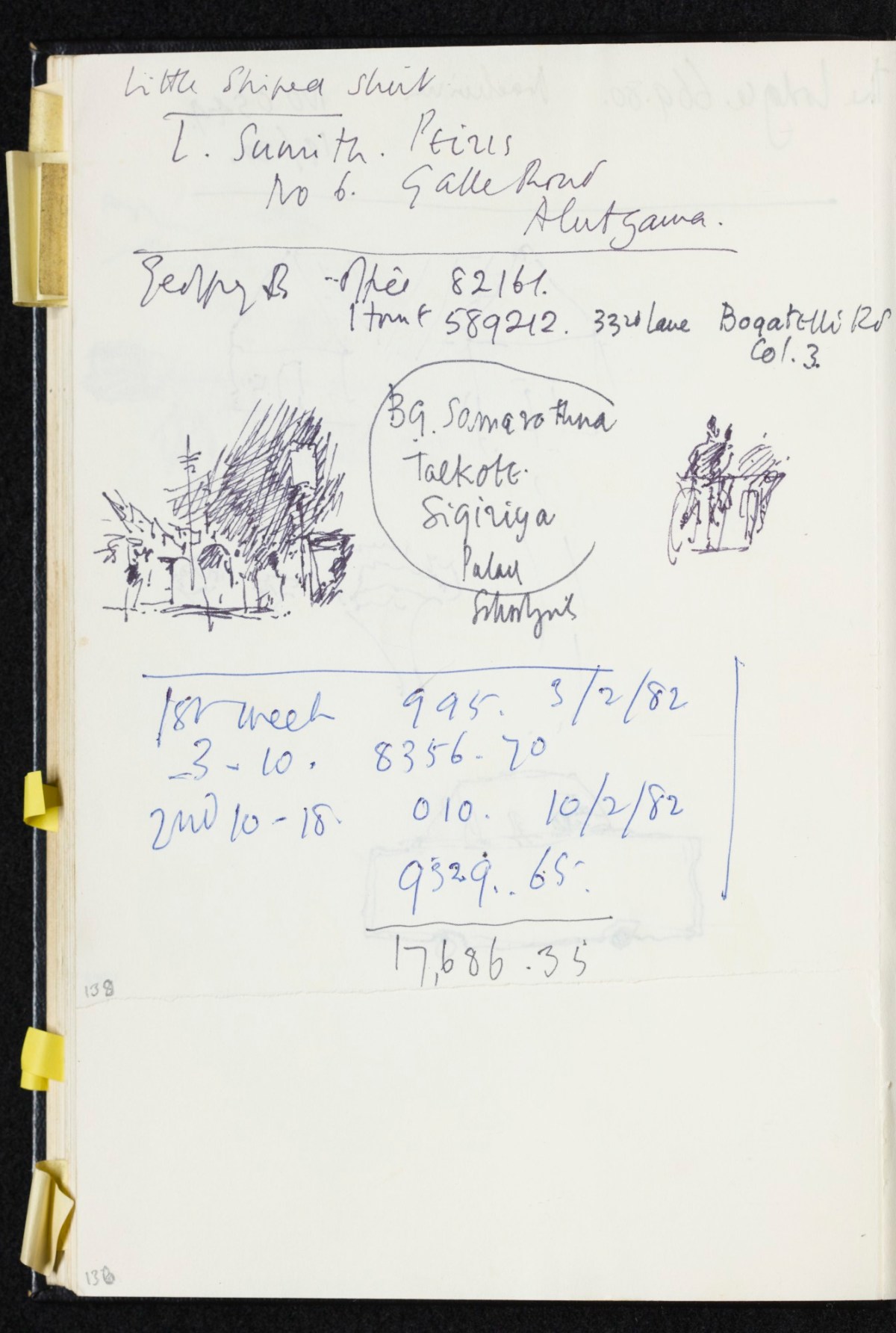 Sir Hugh Casson PRA, Sri Lanka sketchbook