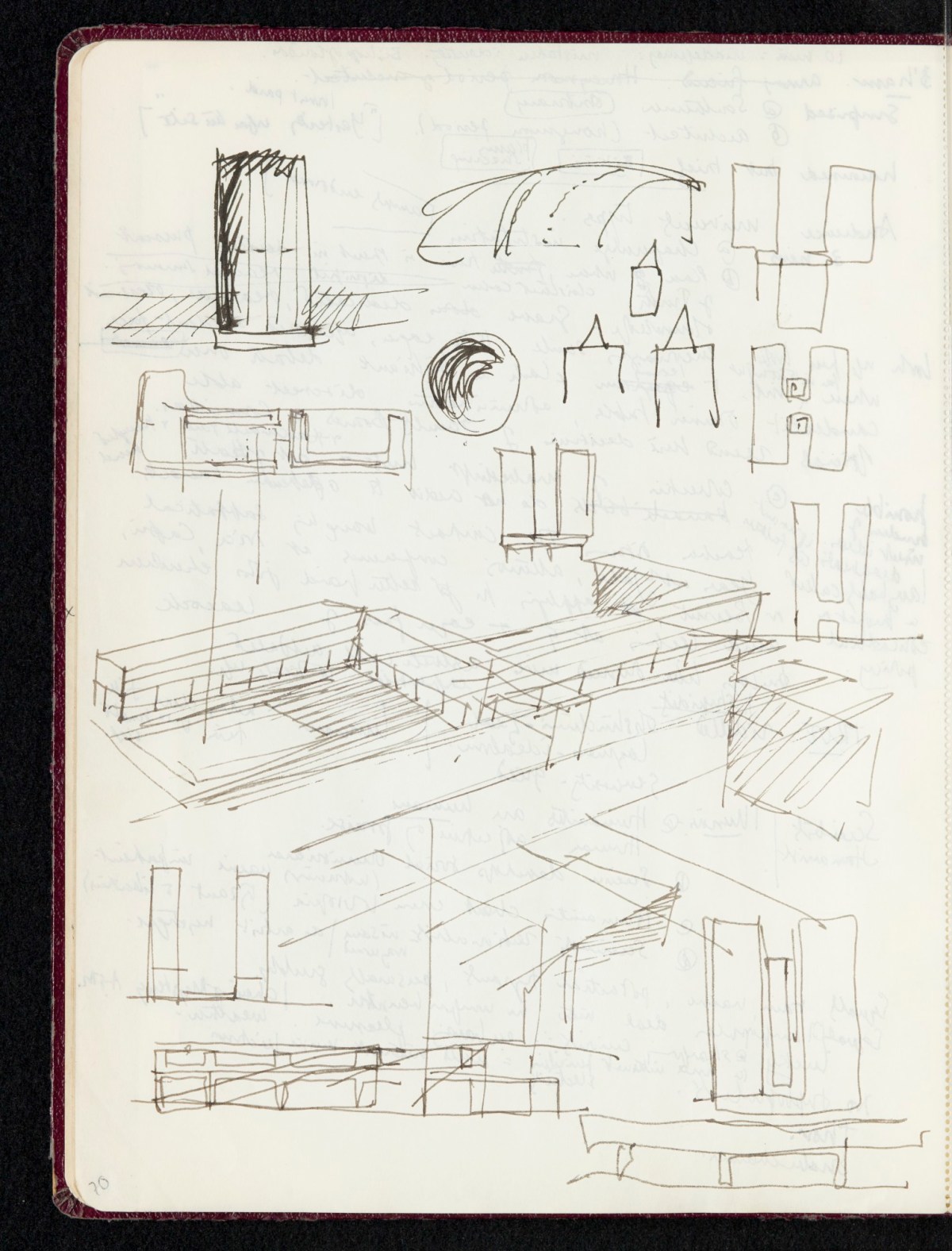 Sir Hugh Casson PRA, Sketchbook with designs and notes
