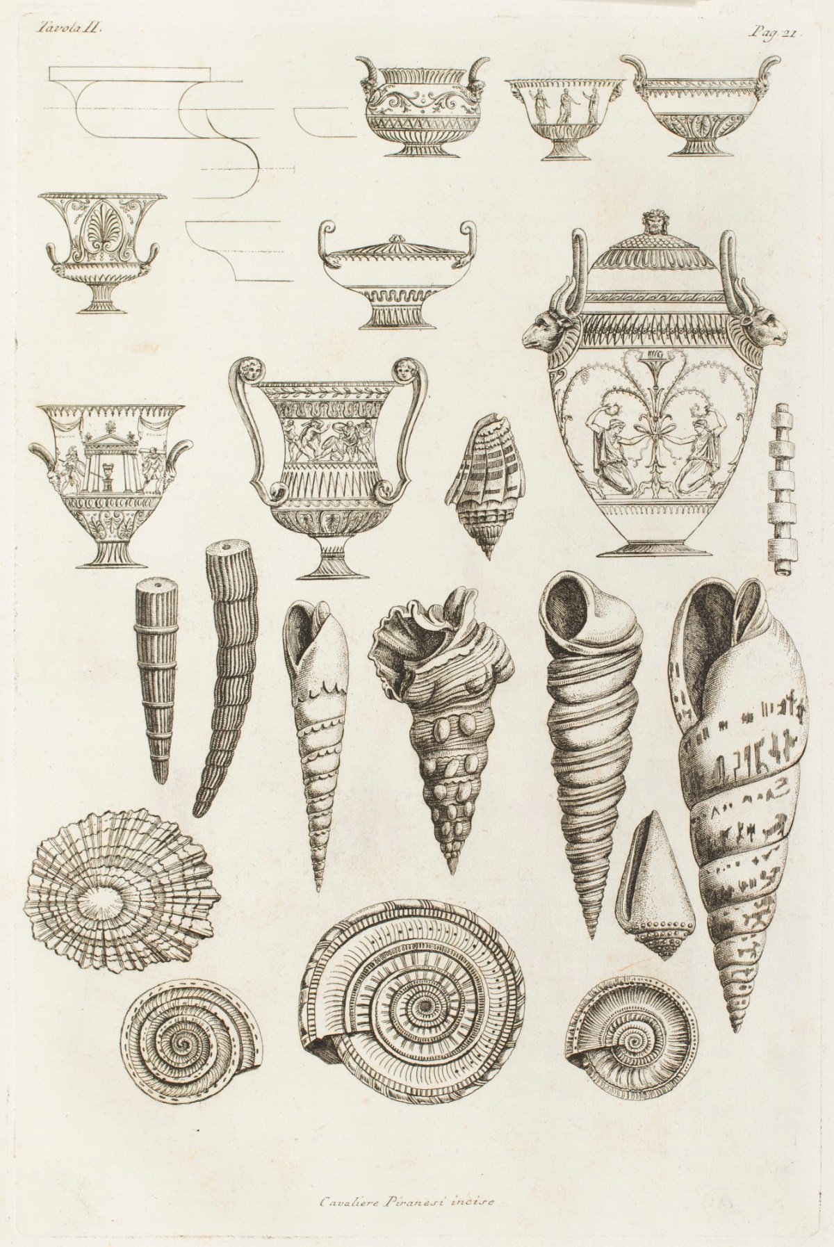 Giovanni Battista Piranesi, Various archtectural features and decorative statuary