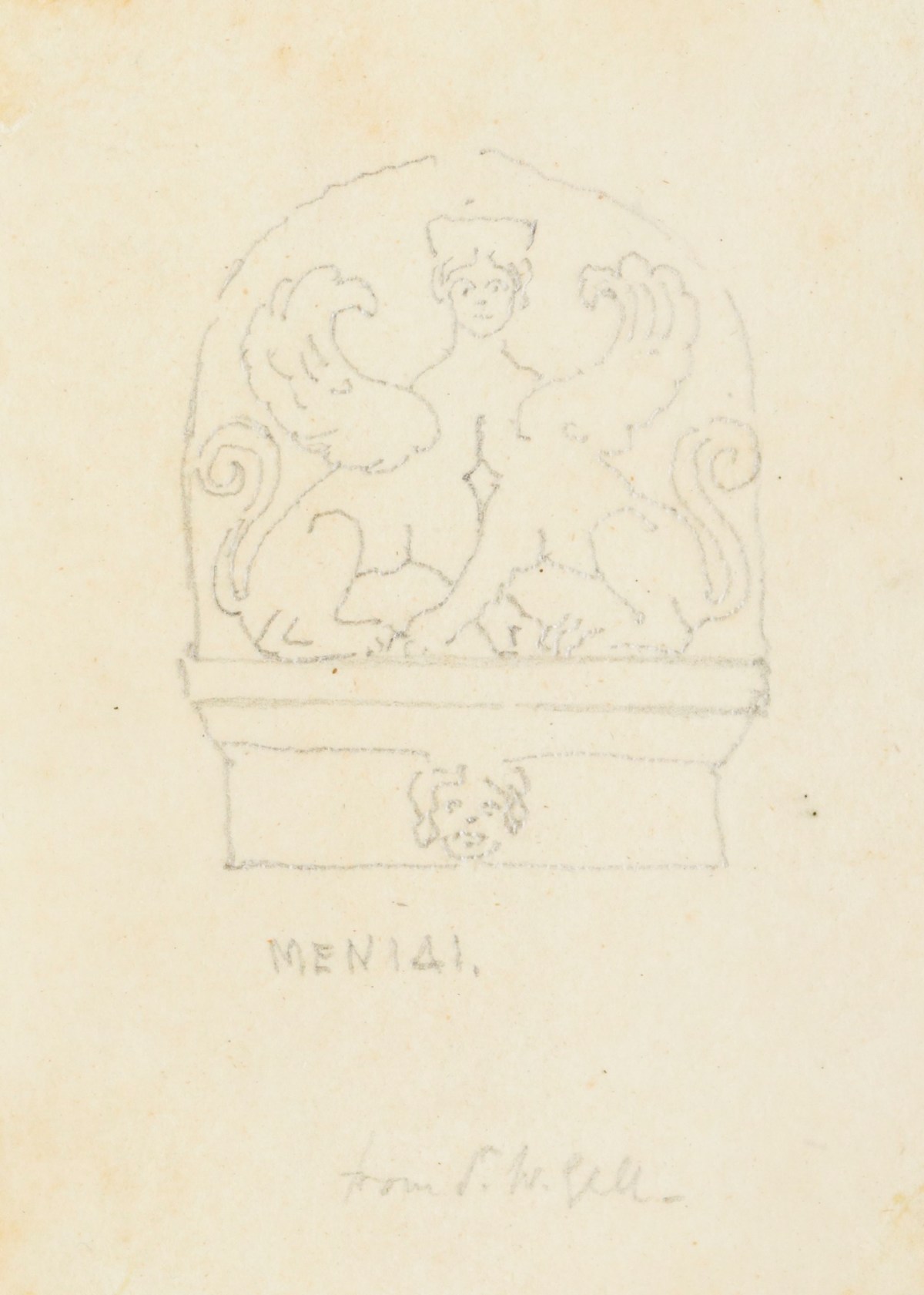 Richard Westmacott the Younger RA, Tracing of a hybrid creature from a Classical design