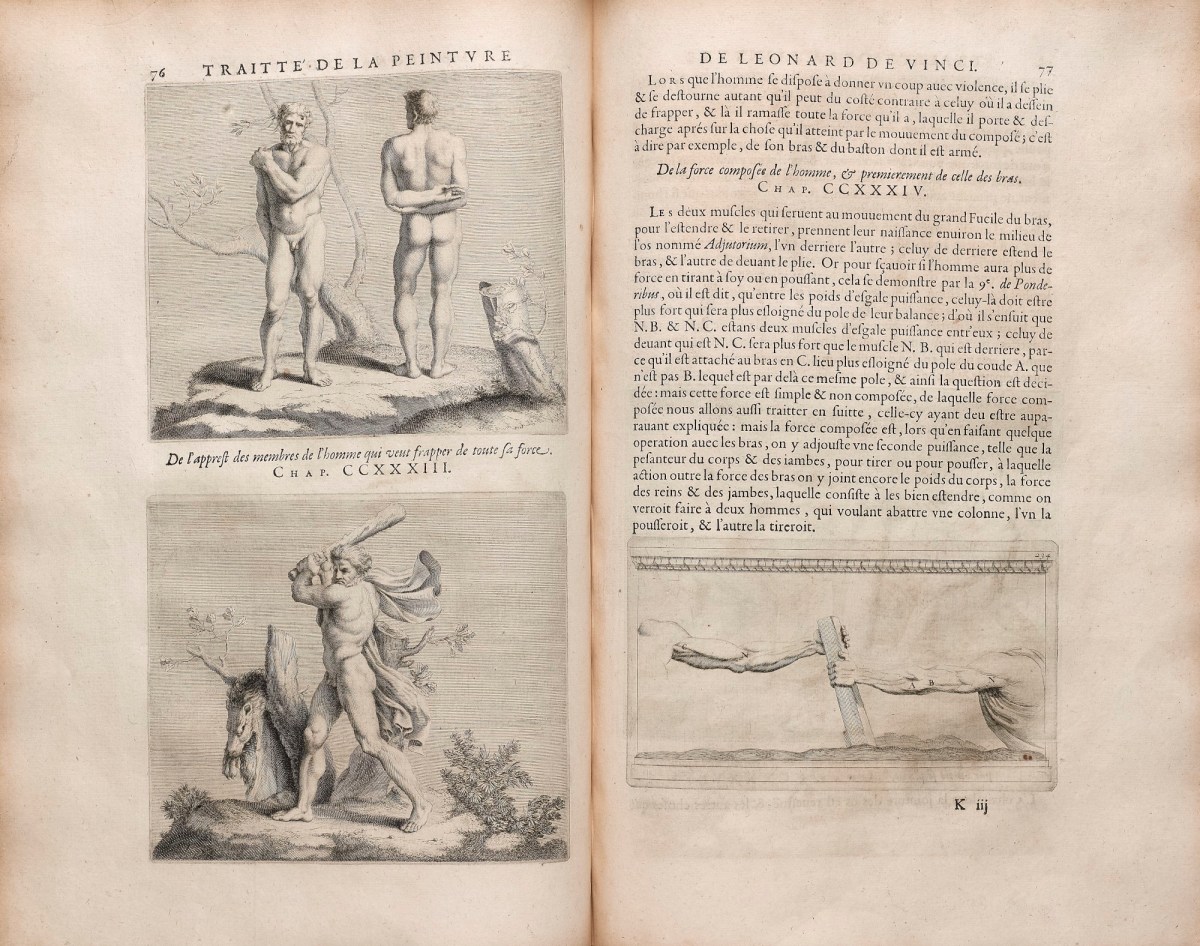 Nicolas Poussin, Double-page spread with three engraved illustrations
