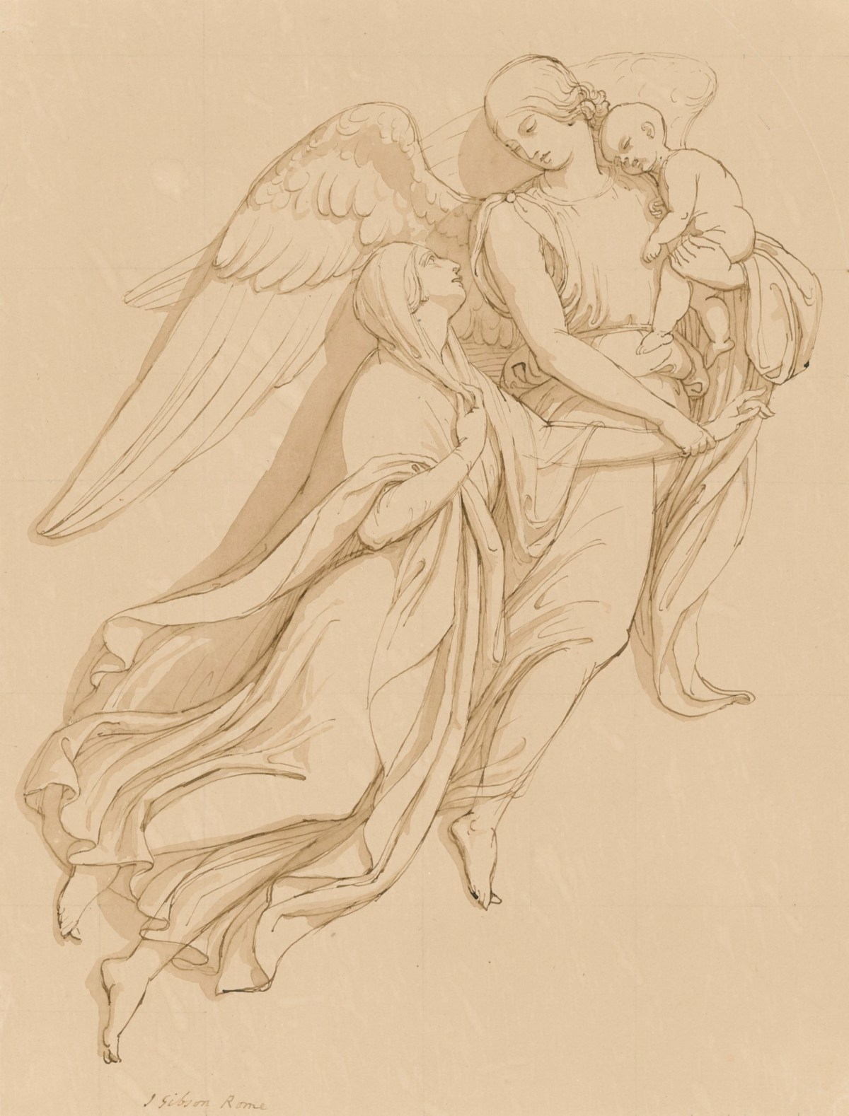John Gibson RA, Drawing for a memorial to Lady Leicester