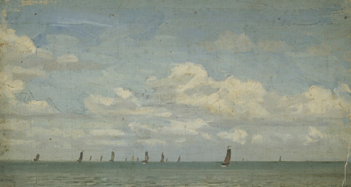 Sir George Clausen RA, Study of sailing boats on the sea (Holland)