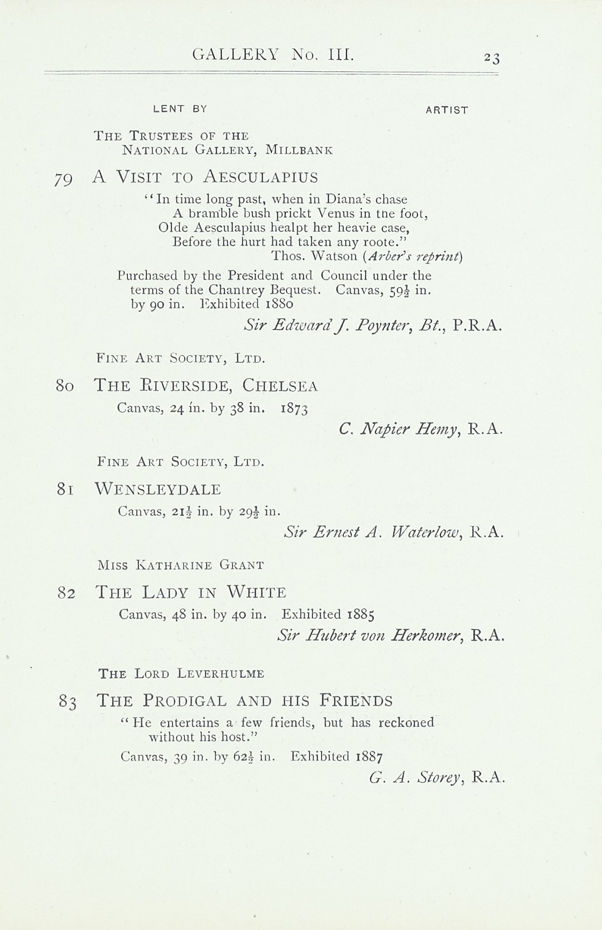 Page 25 of 1922 - Exhibition of Works by recently deceased Members of the Royal Academy
