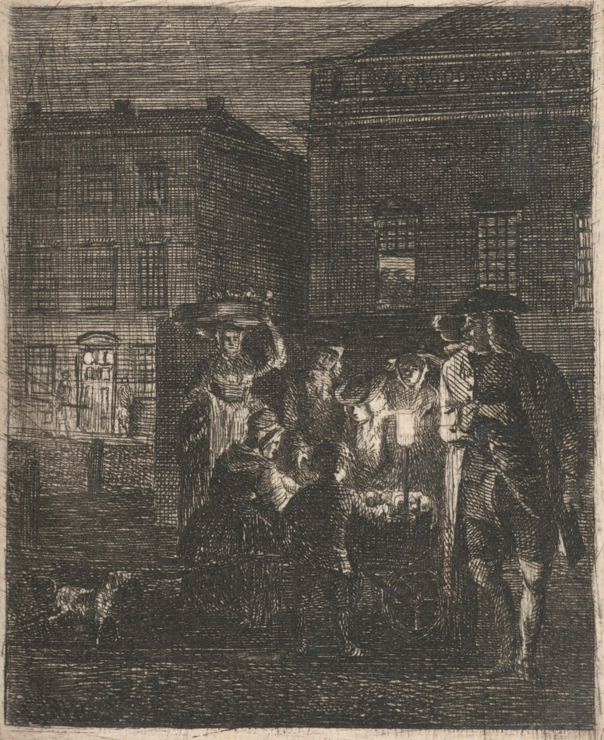 Paul Sandby RA, Market Scene at Night