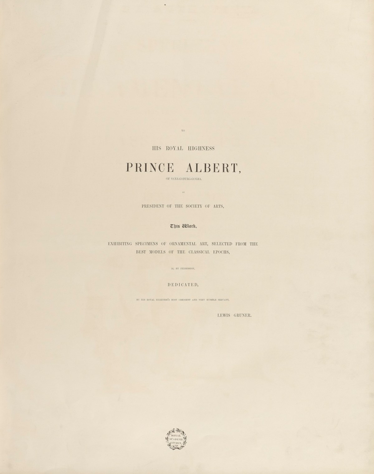 Ludwig Gruner, Title-page