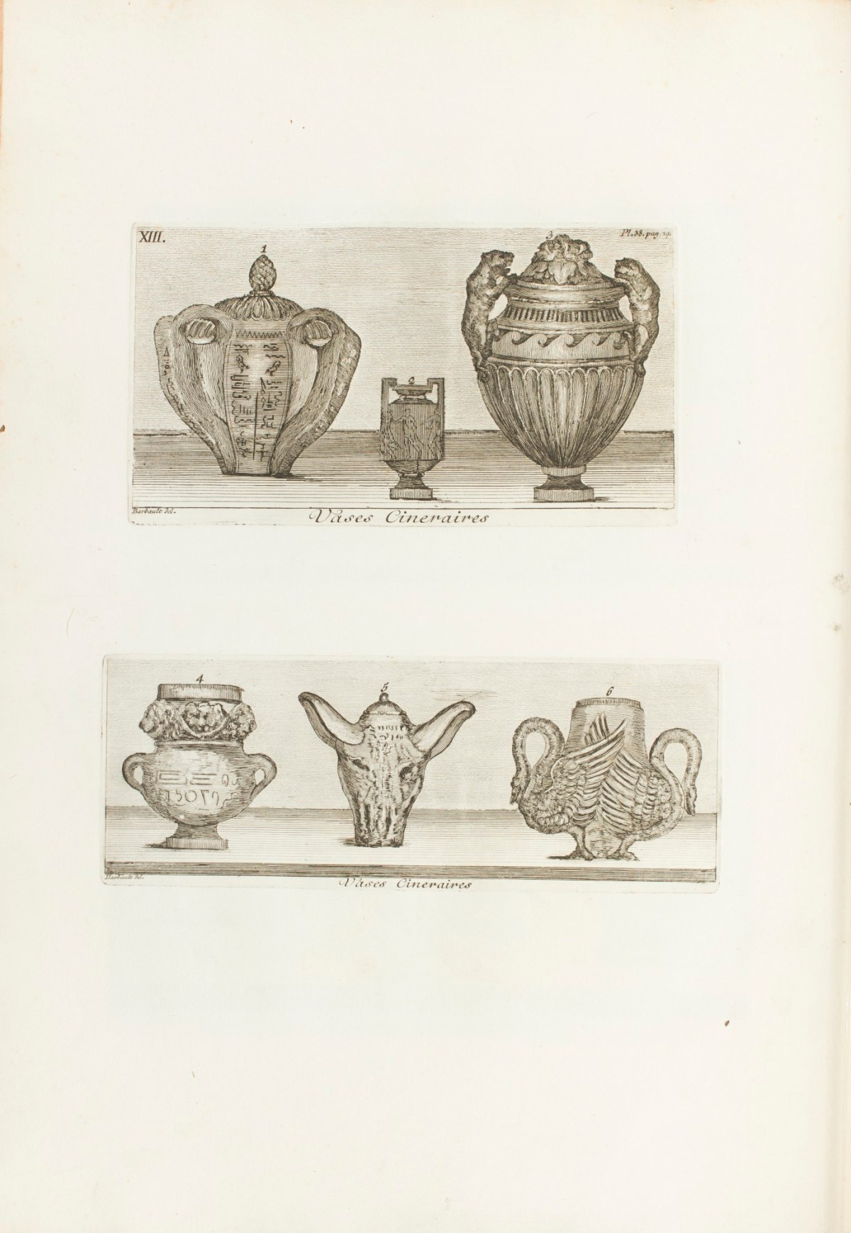 Jean Barbault, 'Vases cinéraires: Planche XIII.'