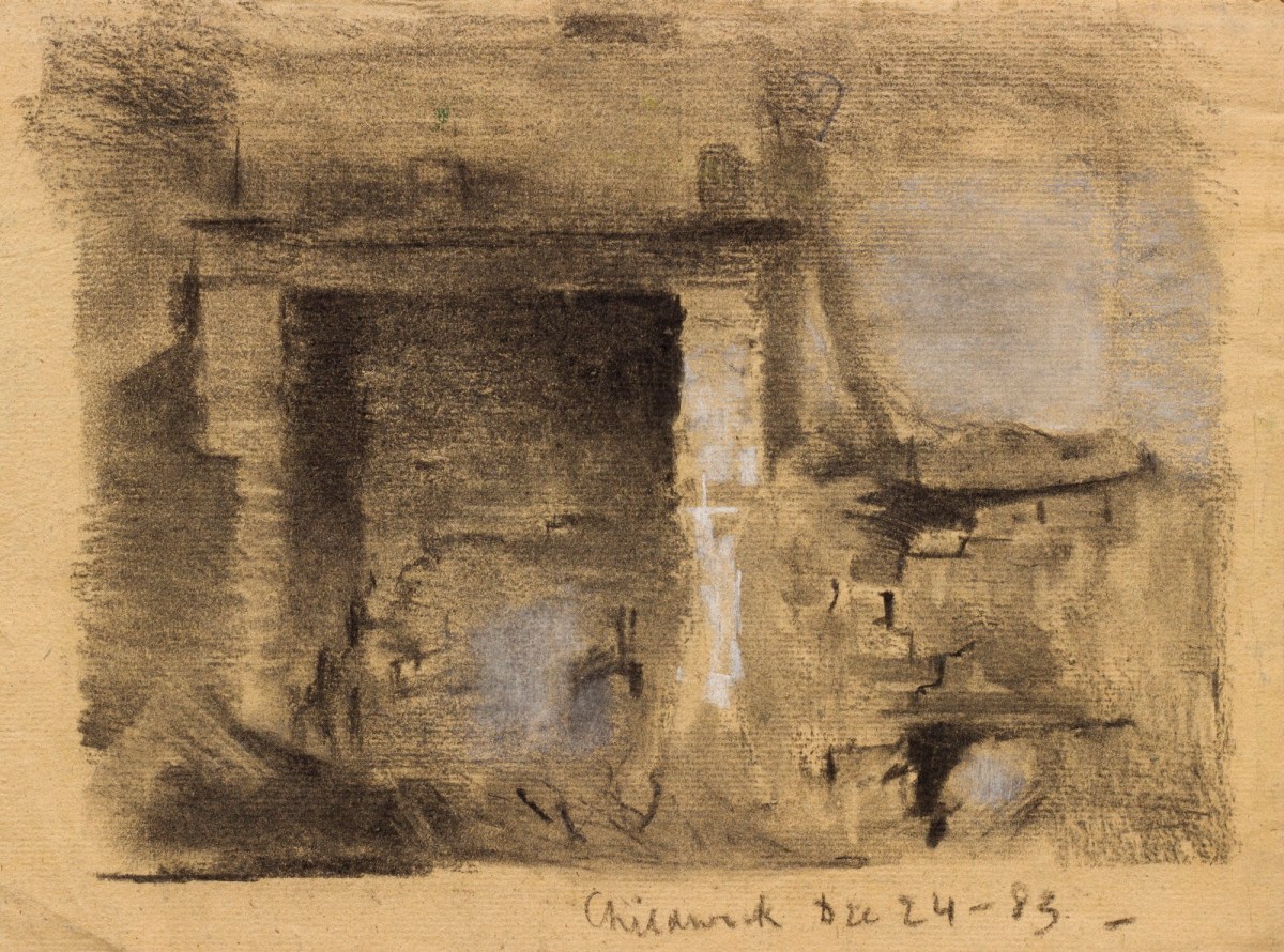 Sir George Clausen RA, Interior with fireplace, Childwick Green