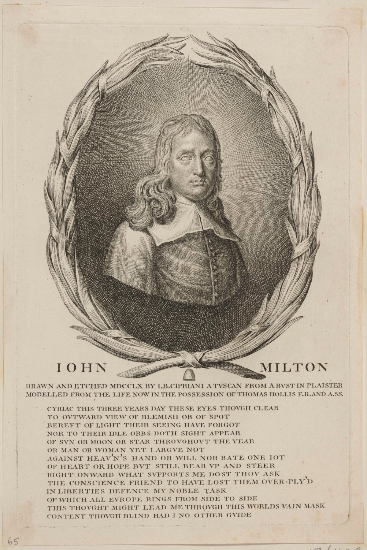 Giovanni Battista Cipriani RA, John Milton