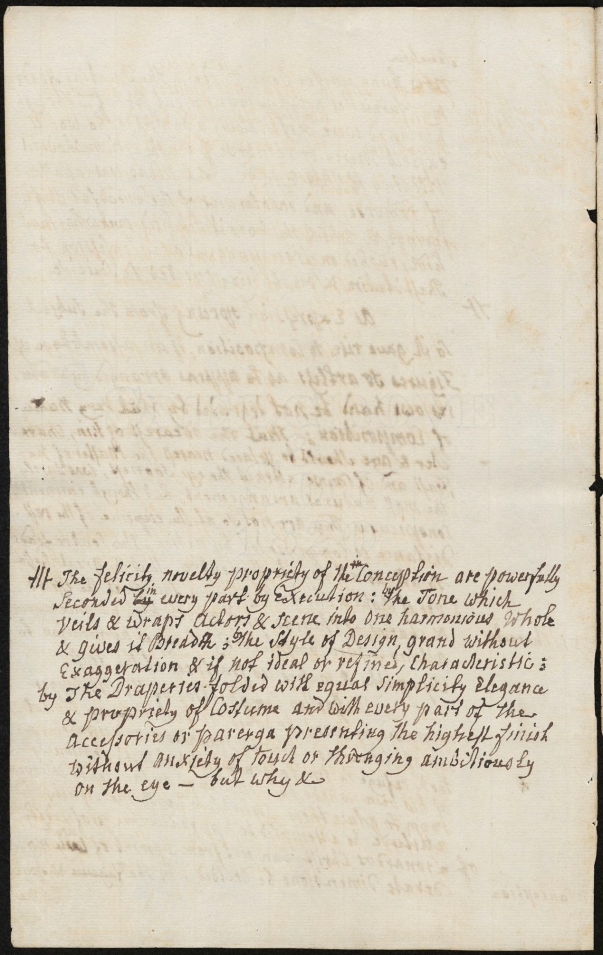 , Henry Fuseli, draft lecture on The Last Supper by Leonardo da Vinci