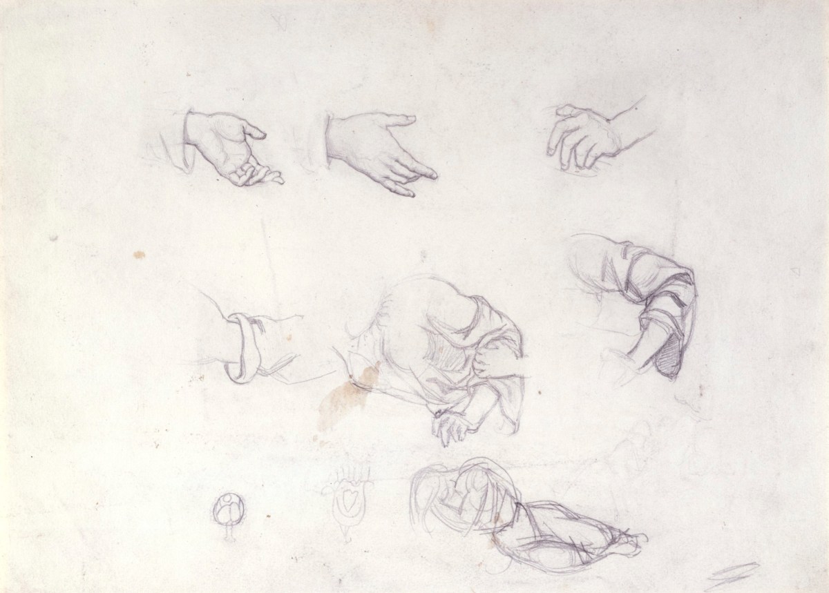 Sir John Everett Millais Bt. PRA, Preparatory drawings for 'Elgiva'