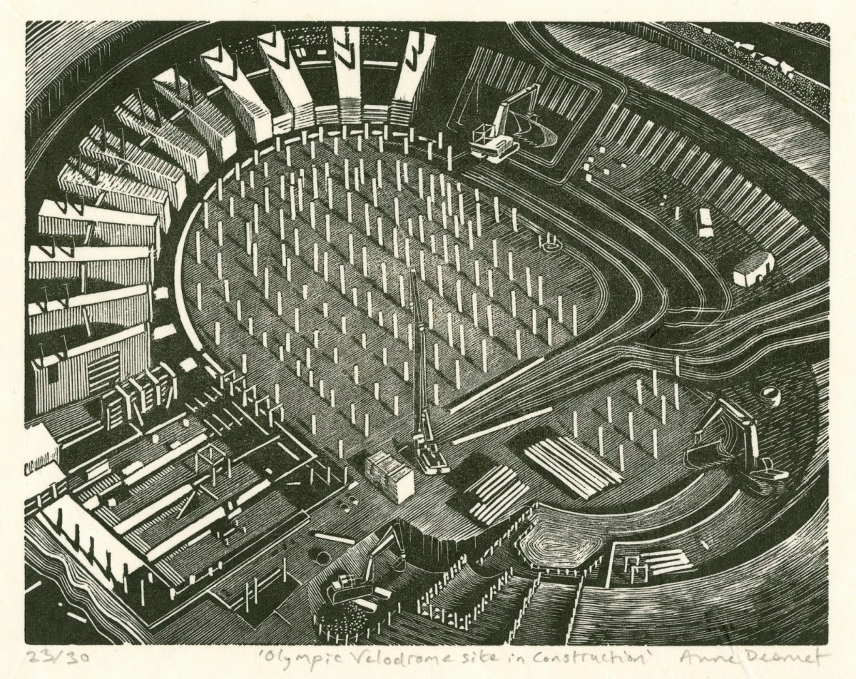 Anne Desmet RA, Olympic Velodrome Site in Construction