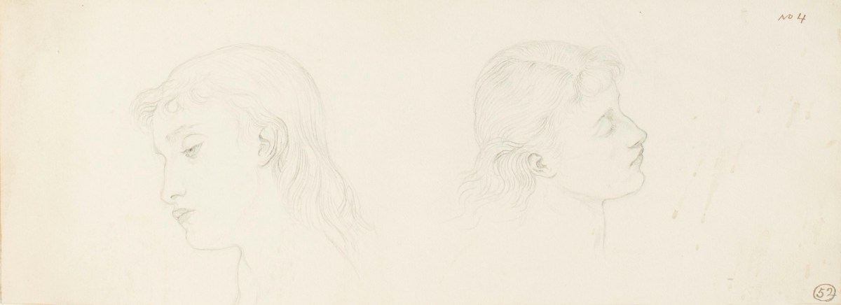 Henry Hugh Armstead RA, Two studies of a female head for a mosaic design for "St. Michael's Church, Torquay"