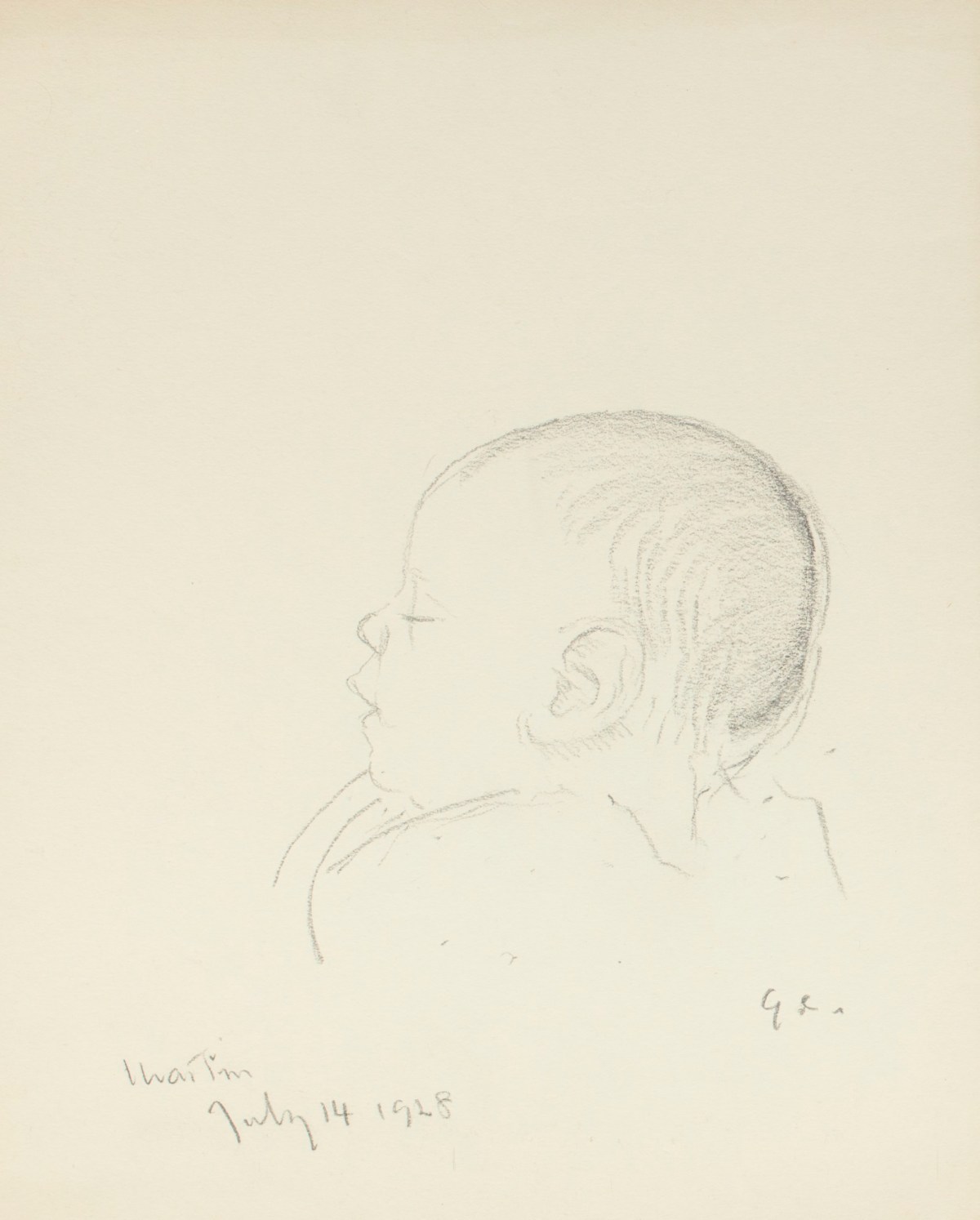 Profile sketch of the artist's grandson, Martin | Works of Art | RA ...