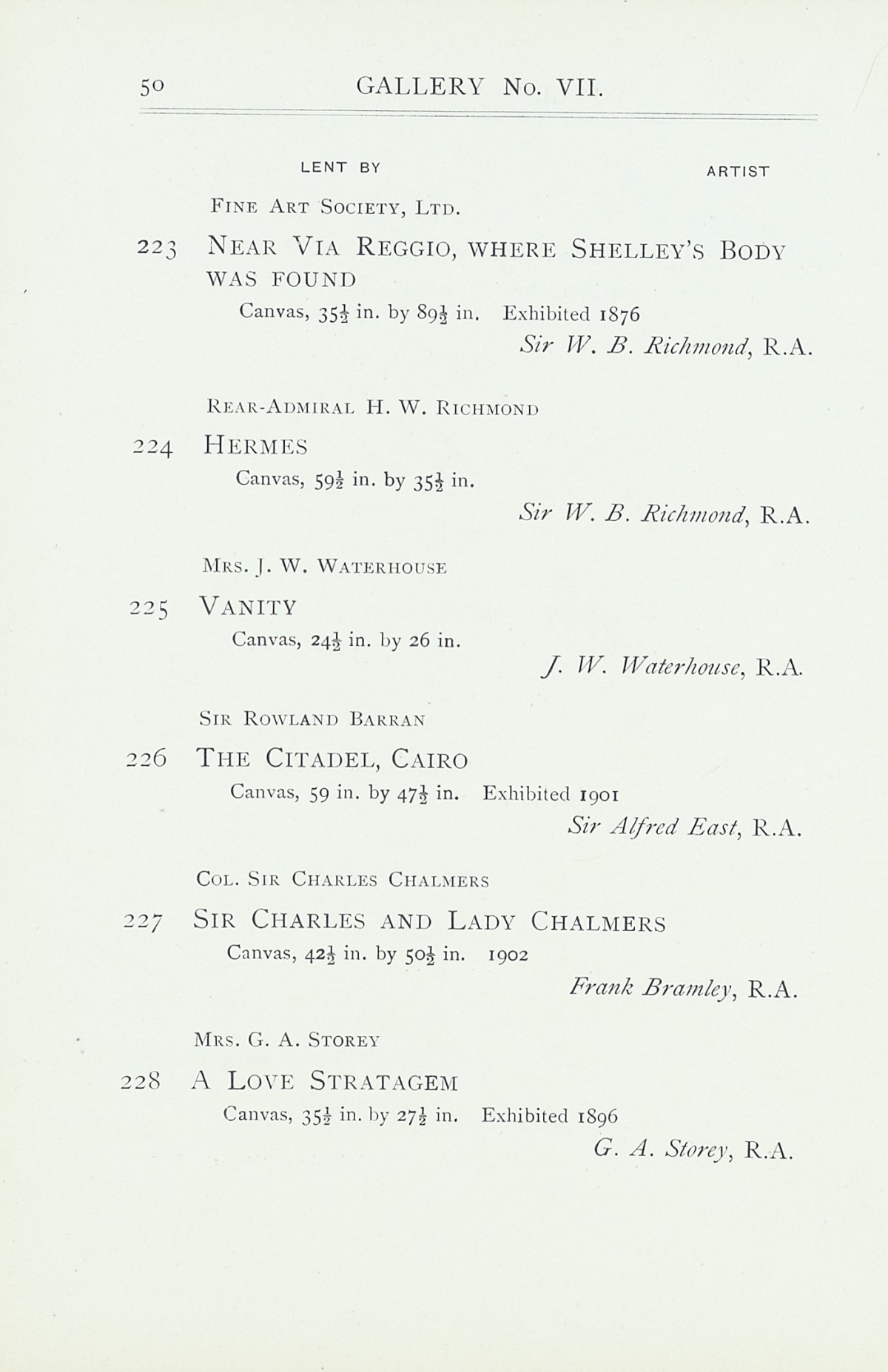 Page 52 of 1922 - Exhibition of Works by recently deceased Members of the Royal Academy