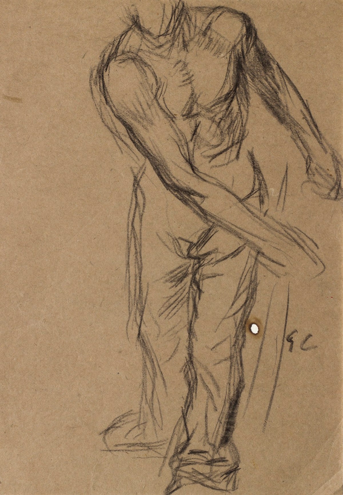 Sir George Clausen RA, Study of a male figure for a mowing subject