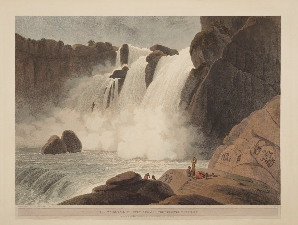 Thomas Daniell RA, The Water-Fall At Puppanassum In The Tinnevelly District.