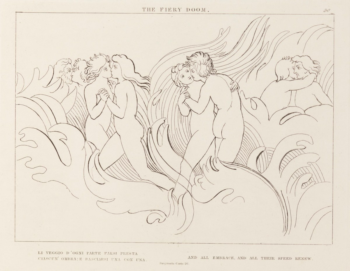 John Flaxman RA, 'The Fiery Doom' (from The Divine Comedy, Purgatory)