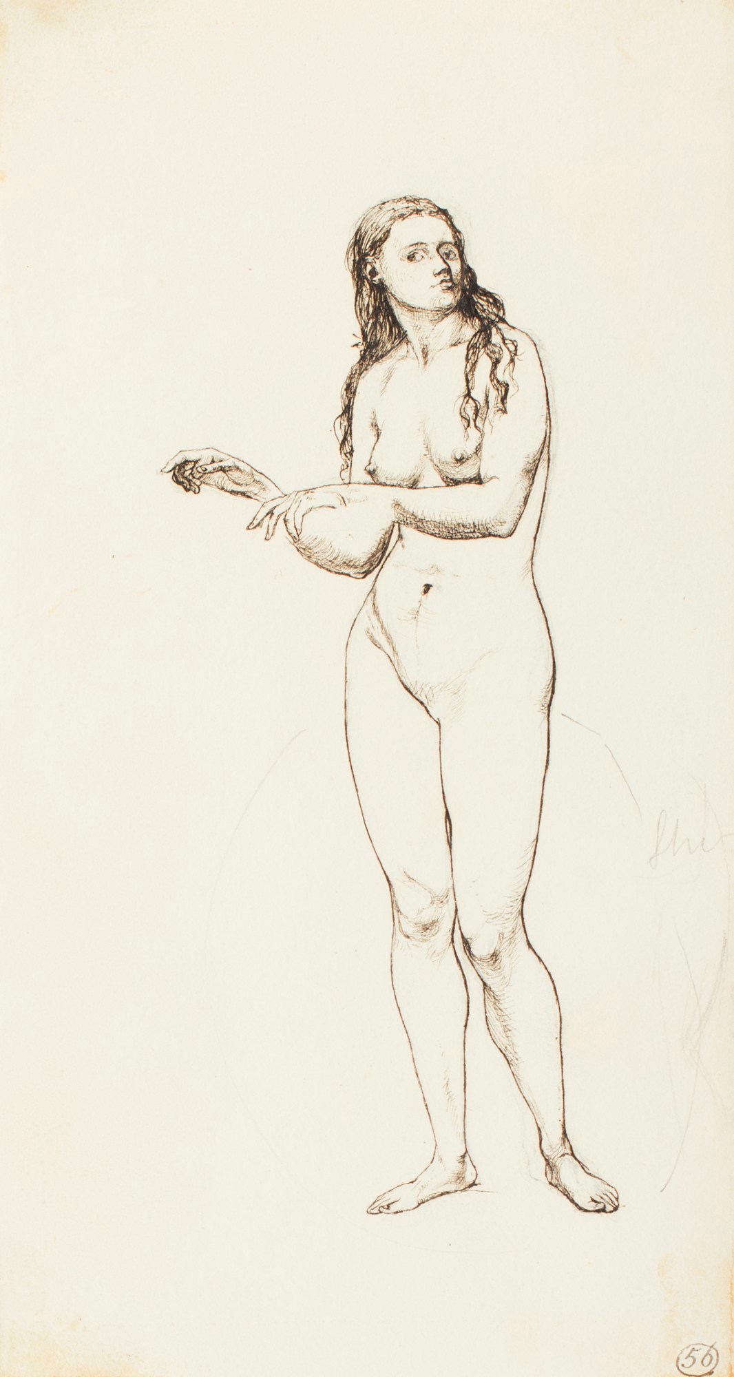 Henry Hugh Armstead RA, Study of a female nude for the 'Adam and Eve' silver vase