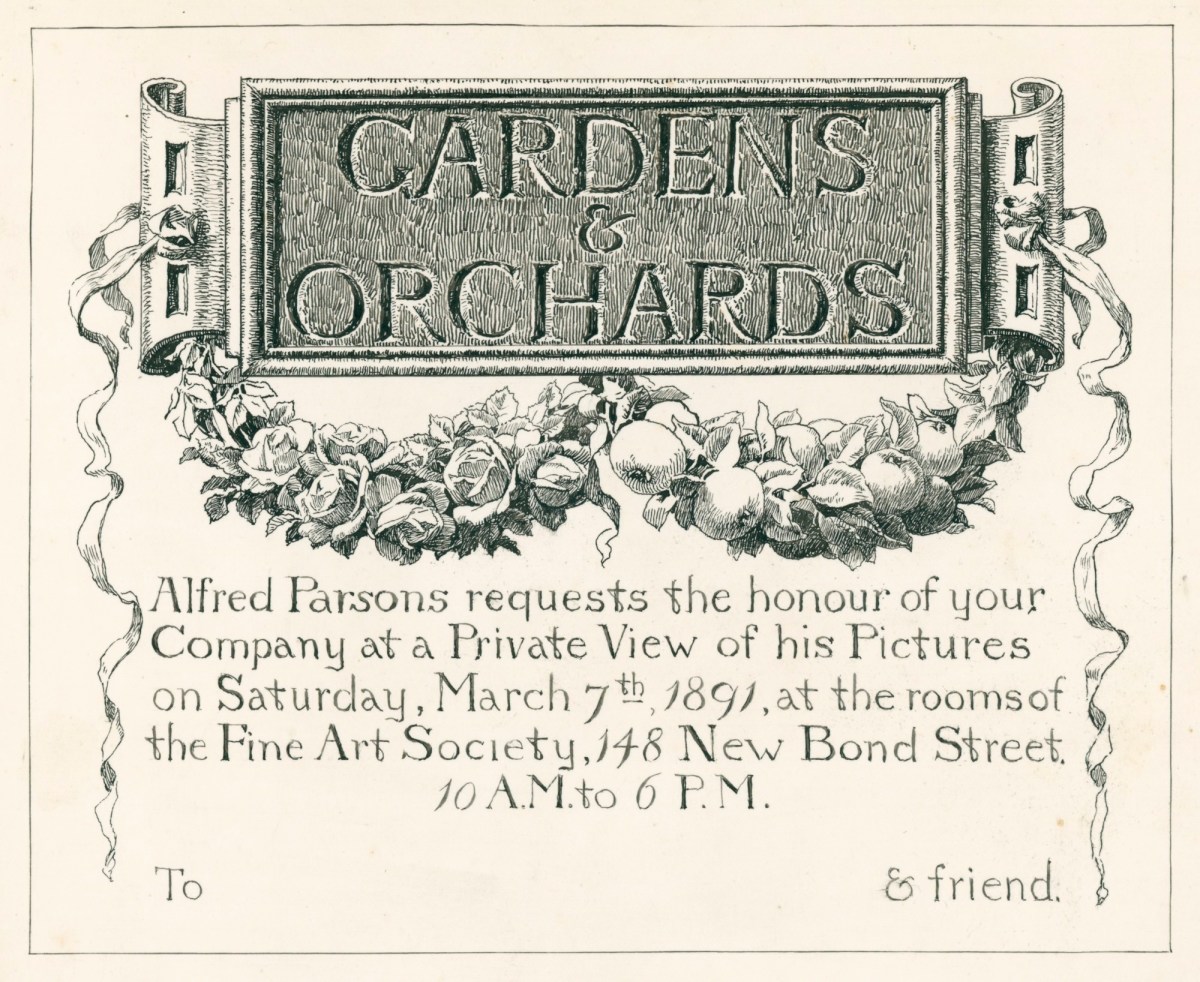 Alfred Parsons RA, Design for a private view invitation card