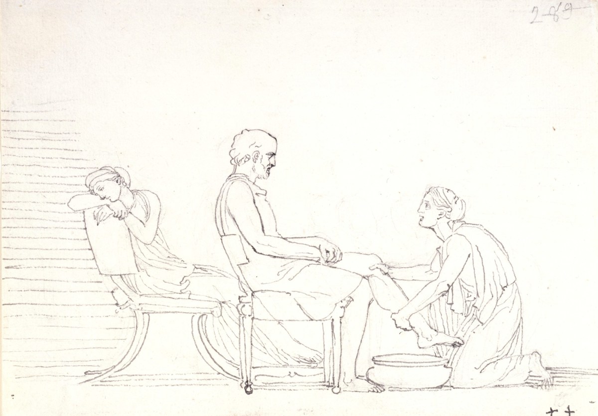 John Flaxman RA, Euryclea Discovers Ulysses